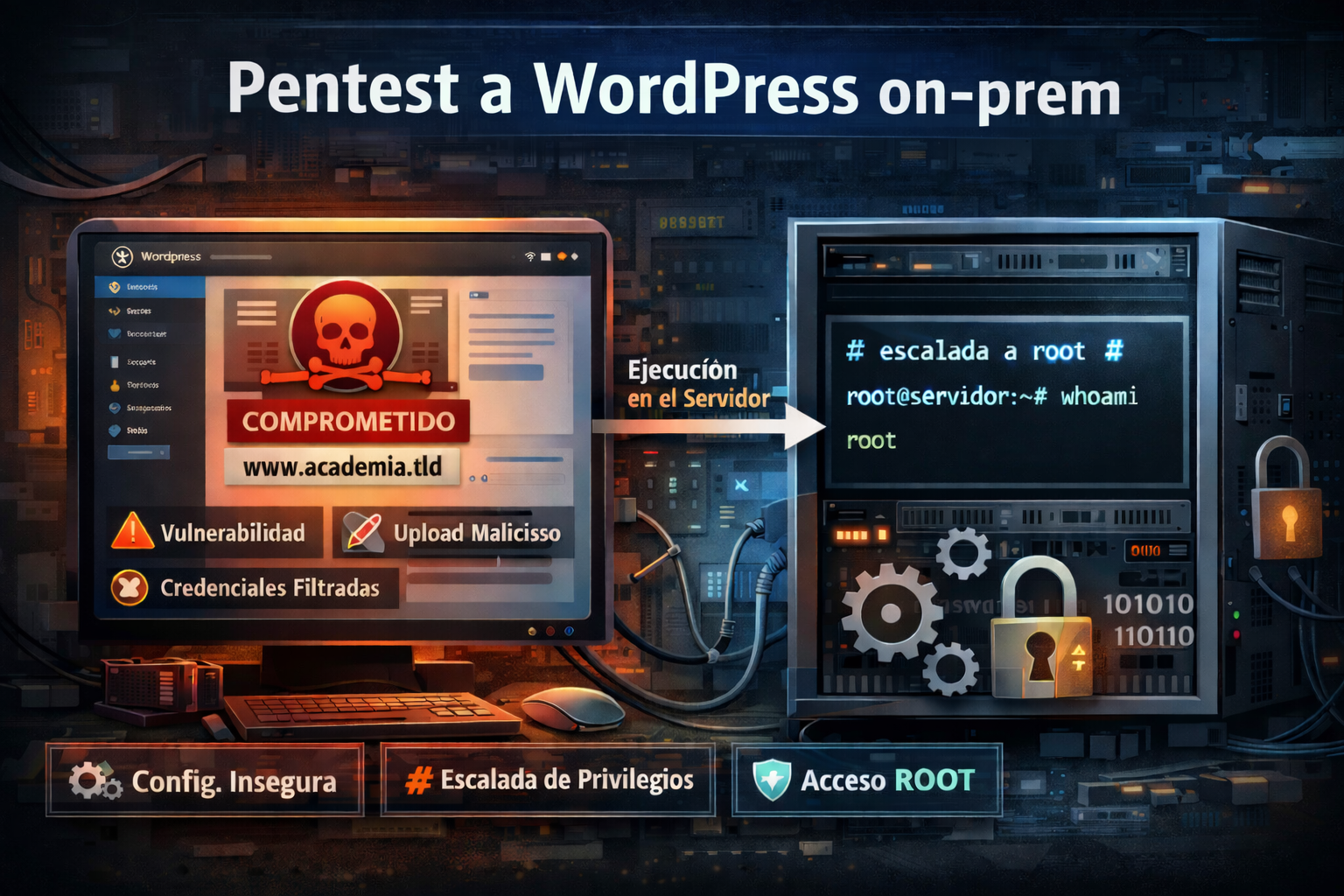 Pentest a WordPress on-prem de impacto hasta root