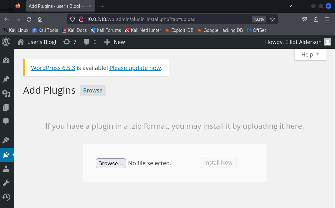 Segundo intento de carga del archivo en WordPress