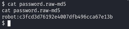 Hash MD5 encontrado en password.raw-md5